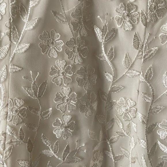 Lulu’s Ivory Floral Embroidered Ruffled Mini Cocktail Dress - Picture 4 of 13